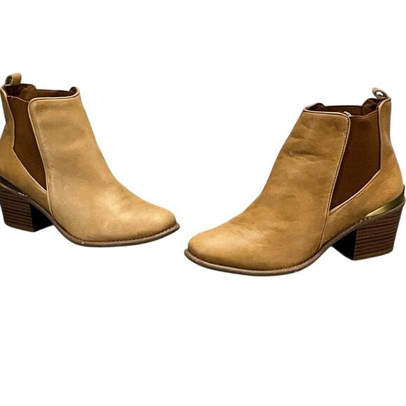 INC International Concepts Rickie Brown Leather Western Ankle Boot Women 7.5 - Picture 4 of 9